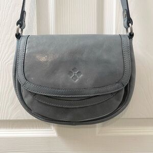 Patricia Nash Ryton Crossbody Bag Nappa Oil Waxed Leather Safflower Blue Purse